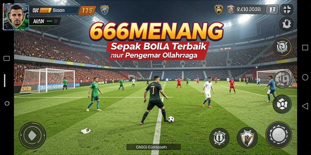 Tampilan gameplay seru dari 666MENANG yang penuh aksi sepak bola.
