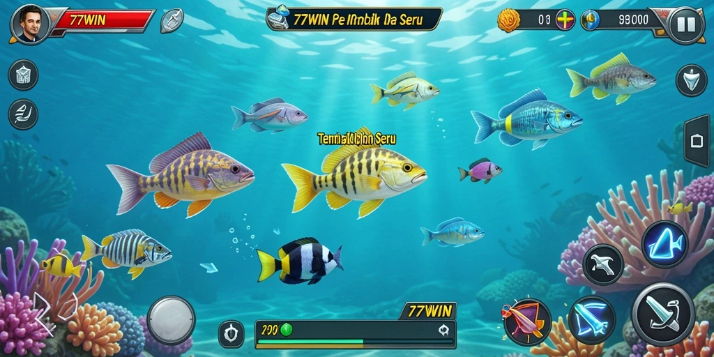 Gameplay menarik di 77WIN dengan menangkap ikan.
