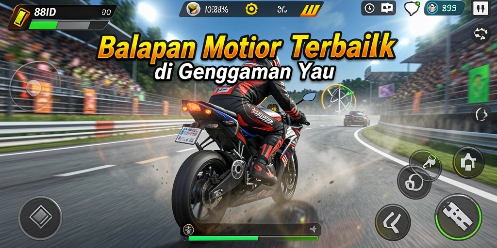 Tampilan luar biasa dari gameplay balapan motor di 88ID.