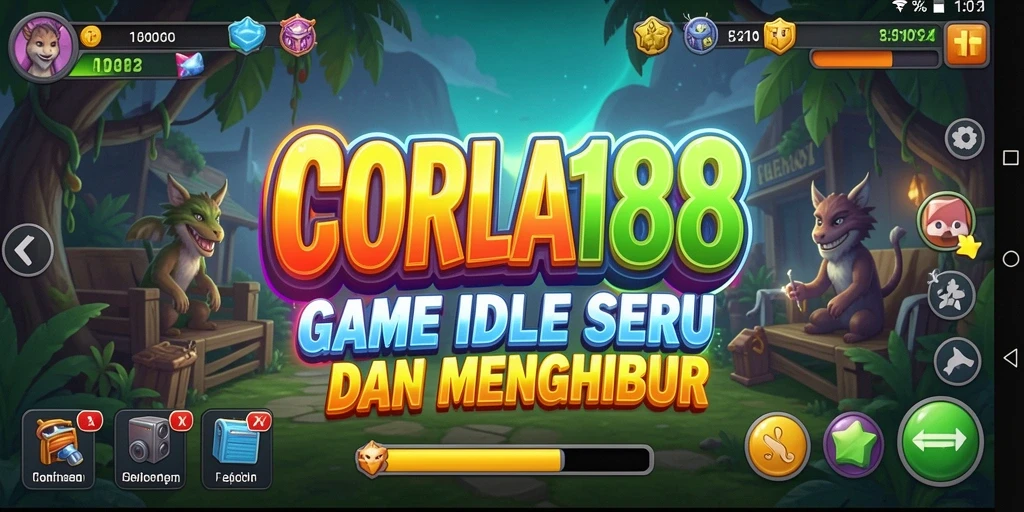 Tangkapan layar gameplay Idle yang menampilkan kemajuan pemain.