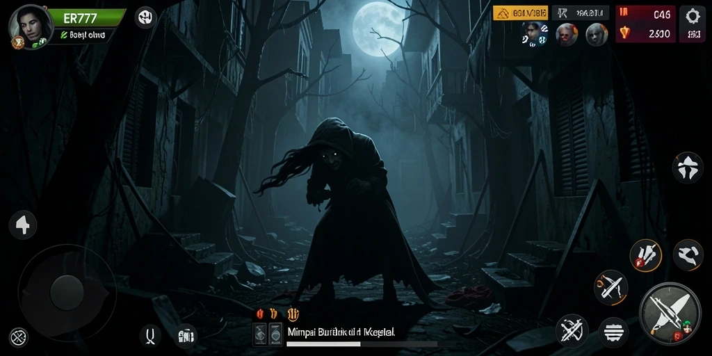 Tampilan gameplay yang menegangkan di ER777 dengan atmosfer Horror.