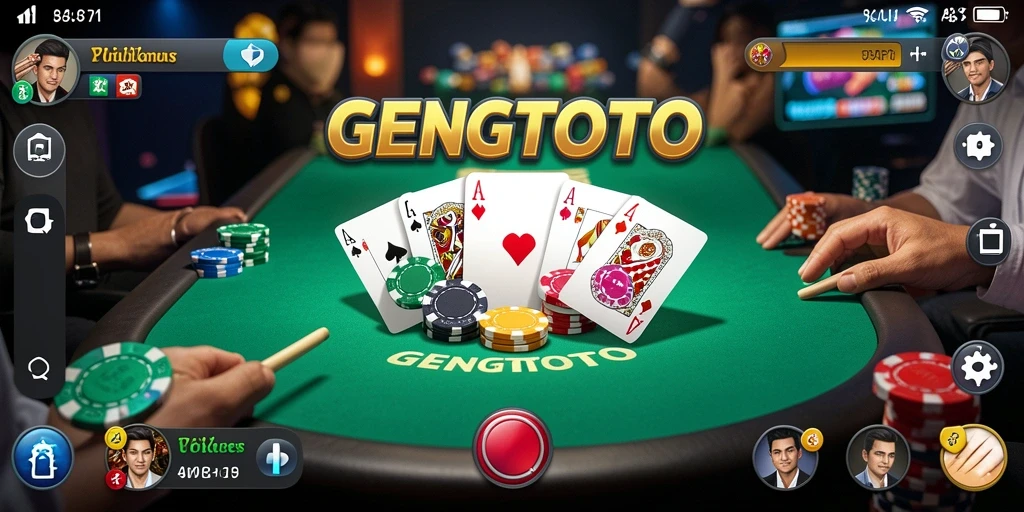 Screenshot gameplay GENGTOTO menampilkan aksi Poker yang mendebarkan.
