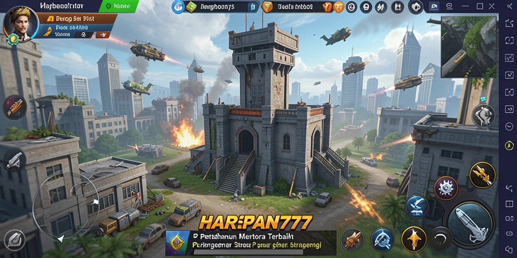 Tampilan gameplay menara yang mendebarkan dan strategis di HARAPAN777.
