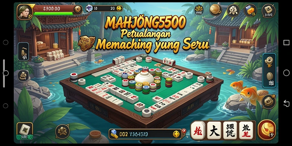 Screenshot gameplay MAHJONG500 menunjukkan pemain menangkap ikan besar di laut.