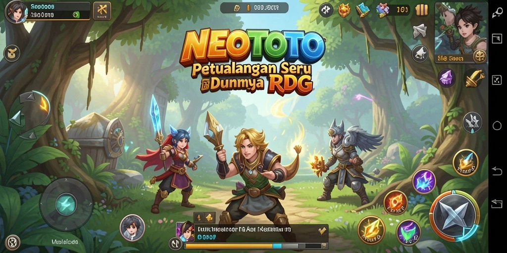 Tampilan gameplay menegangkan dalam petualangan RPG NEOTOTO.