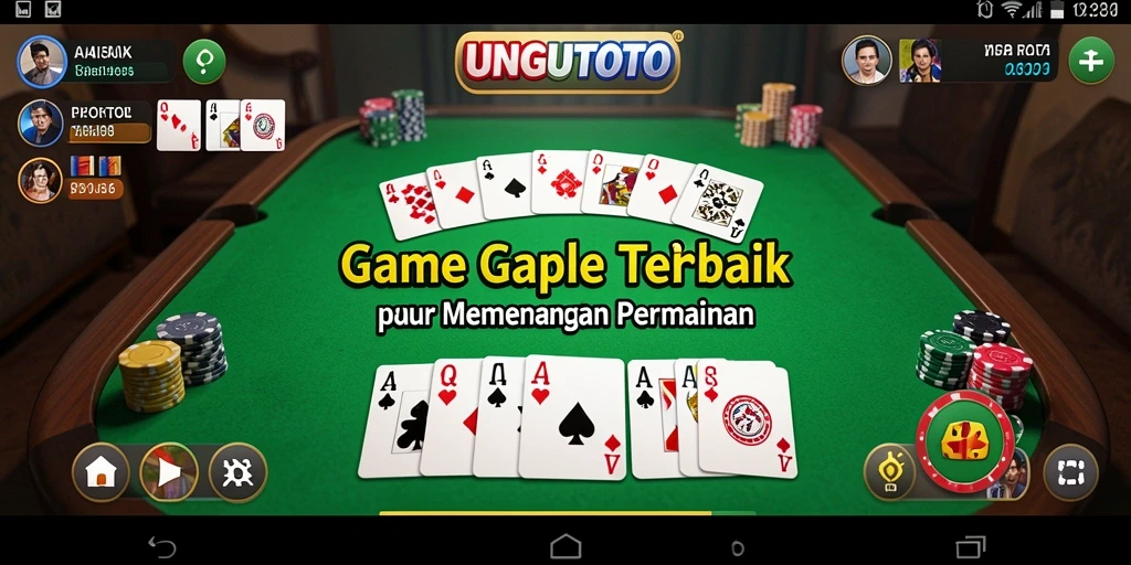 Tampilan gameplay seru dalam UNGUTOTO saat bermain Gaple.